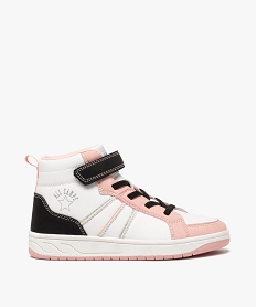 GEMO Baskets fille mid-cut à lacets et scratch – Camps United rose chine