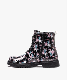 boots fille a lacets et zip imprimees fleurs multicoloreB868201_3
