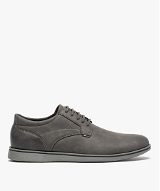 GEMO Derbies homme unis à lacets et semelle amortissante Gris