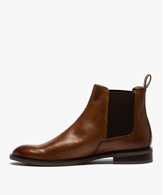 boots homme style chelsea unis dessus cuir brun bottes et bootsB874001_3