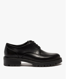 GEMO Derbies femme unis à semelle crantée noir standard
