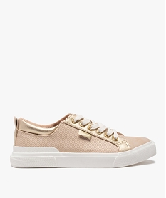 GEMO Tennis femme métallisés et fermeture lacets Rose