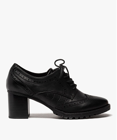 escarpins femme unis a talon style derbies avec bout golf noirB885601_1