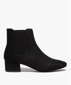 GEMO Boots femme unies style chelsea à talon carré noir standard