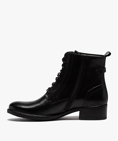 boots femme a talon plat style derbies a lacets et zip noirB891201_3