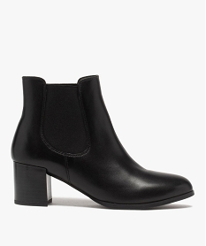 boots femme a talon style chelsea dessus en cuir uni noirB896701_1