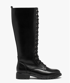 bottes femme unies style rangers a semelle crantee noirB898801_1