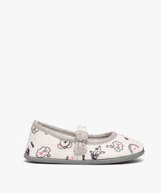 GEMO Chaussons en forme de ballerines en jersey imprimé fille Blanc
