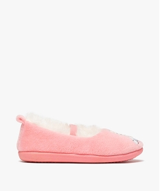 GEMO Chaussons fille ballerines en velours brodées licorne Rose