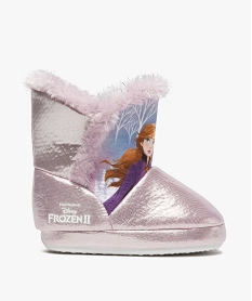 GEMO Chaussons fille boots à bords fourrés - Reine des Neiges Violet