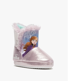 chaussons fille boots a bords fourres - reine des neiges violetB905301_2