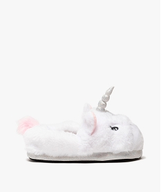 GEMO Chaussons fille peluches licorne Blanc