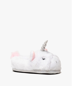 chaussons fille peluches licorne blancB907201_2