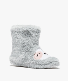 GEMO Chaussons fille boots brodés bébé phoque gris standard
