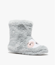 GEMO Chaussons fille boots brodés bébé phoque Gris