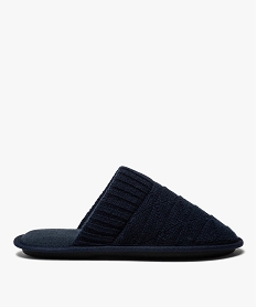 GEMO Chaussons homme mules dessus en maille unie Bleu