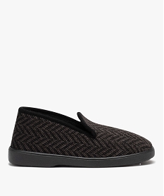 GEMO Chaussons style charentaises à motifs chevrons homme gris standard