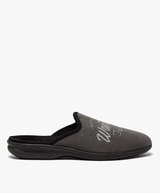 GEMO Chaussons homme mules confort en velours ras gris standard