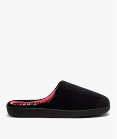 GEMO Mules dintérieur femme en velours uni - Isotoner Noir