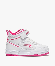 GEMO Baskets fille semi-montantes à lacets et scratch - Airness Blanc