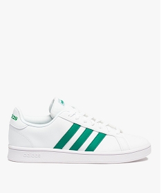 GEMO Baskets homme unies à lacets – Adidas Grand Court Base blanc chine