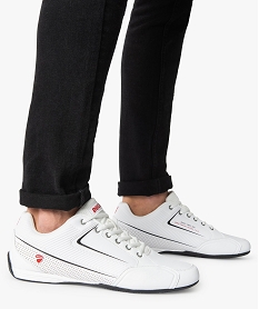 GEMO Baskets homme bicolores style motard - Ducati blanc chine