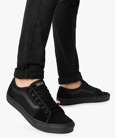 GEMO Baskets homme skateshoes dessus cuir - Vans Filmore Noir