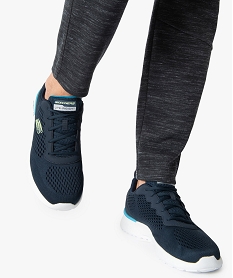 GEMO Baskets homme unies en mesh - Skechers Dynamight Bleu