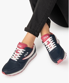 GEMO Baskets femme colorées à lacets - Fila Orbit Low Bleu