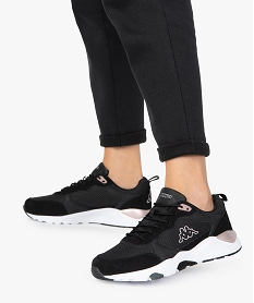 GEMO Baskets femme multimatières à lacets – Kappa Brady noir vif