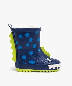 GEMO Bottes en caoutchouc enfant doublées à motif dragon Bleu