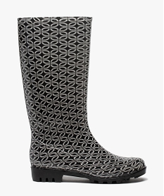 GEMO Bottes de pluie femme à paillettes et imprimé fantaisie Gris