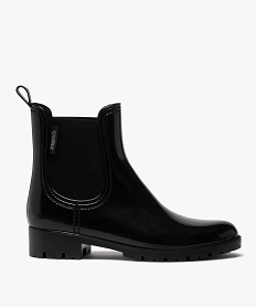 GEMO Boots de pluie femme style chelsea unis - Boatilus Noir