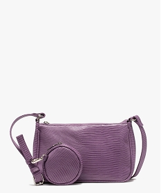 sac besace femme texture avec petit porte-monnaie violetB943301_1