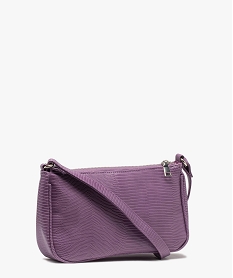 sac besace femme texture avec petit porte-monnaie violetB943301_2