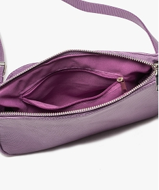 sac besace femme texture avec petit porte-monnaie violetB943301_3