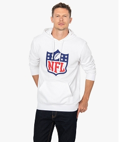 GEMO Sweat homme à capuche molletonné motif NFL - Team Apparel Blanc