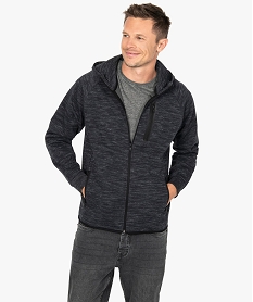 GEMO Sweat homme zippé à capuche gris standard