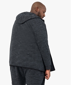 sweat homme grande taille zippe a capuche avec poches gris sweatsB952701_3