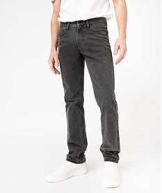 GEMO Jean coupe Regular légèrement délavé homme Gris