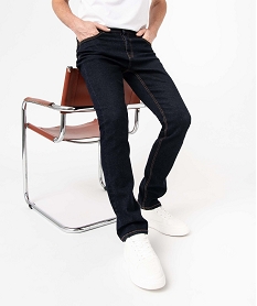 GEMO Jean homme straight en coton stretch Bleu