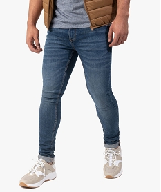 GEMO Jean homme coupe Skinny délavé Gris