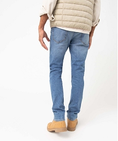 jean homme coupe slim delave plisse sur les cuisses gris jeans slimB954601_3