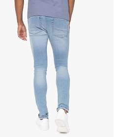 jean homme skinny avec traces dusure et delavage econome en eau gris jeansB955101_3