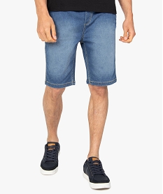 bermuda homme en toile extensible aspect denim bleu shorts en jeanB955801_1