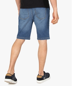 bermuda homme en toile extensible aspect denim bleu shorts en jeanB955801_3