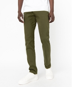 pantalon chino en coton stretch coupe slim homme vertB957201_1