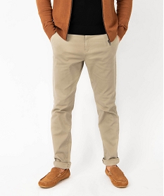 pantalon chino en coton stretch coupe slim homme beigeB957401_1