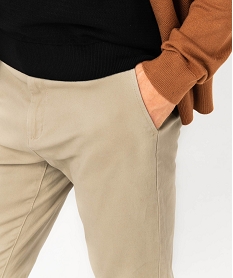 pantalon chino en coton stretch coupe slim homme beigeB957401_2