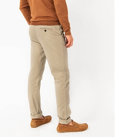 pantalon chino en coton stretch coupe slim homme beige pantalons de costumeB957401_3